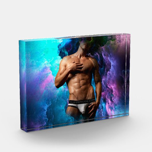 SlipperyJoe's Man ondergoed piek paars blauw Fotoblokken (Links)