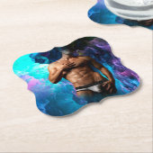 SlipperyJoe's Man ondergoed piek paars blauw Kartonnen Onderzetters (Gekanteld)