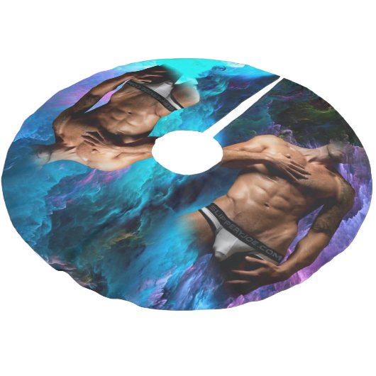 SlipperyJoe's Man ondergoed piek paars blauw Kerstboom Rok (Gekanteld)