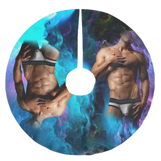 SlipperyJoe's Man ondergoed piek paars blauw Kerstboom Rok (Voorkant)