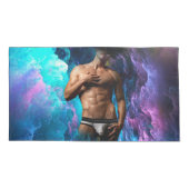 SlipperyJoe's Man ondergoed piek paars blauw Kussensloop (Achterkant)