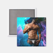 SlipperyJoe's Man ondergoed piek paars blauw Magneet (Voorkant / Achterkant)