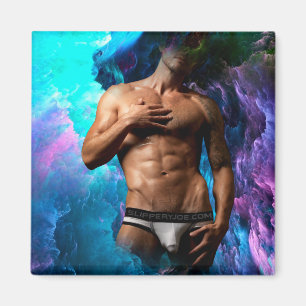 SlipperyJoe's Man ondergoed piek paars blauw Magneet