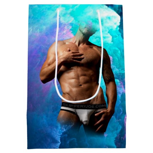 SlipperyJoe's Man ondergoed piek paars blauw Medium Cadeauzakje (Achterkant)