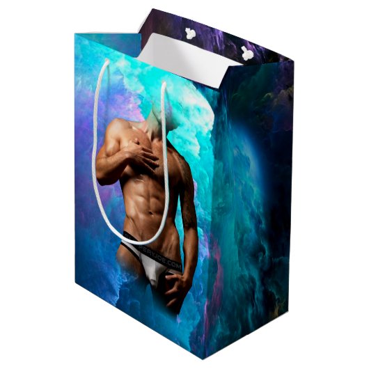 SlipperyJoe's Man ondergoed piek paars blauw Medium Cadeauzakje (Achterkant Gekanteld)