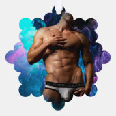 SlipperyJoe's Man ondergoed piek paars blauw Ornament Kaart (Achterkant)