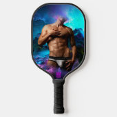 SlipperyJoe's Man ondergoed piek paars blauw Pickleball Paddle (Voorkant)