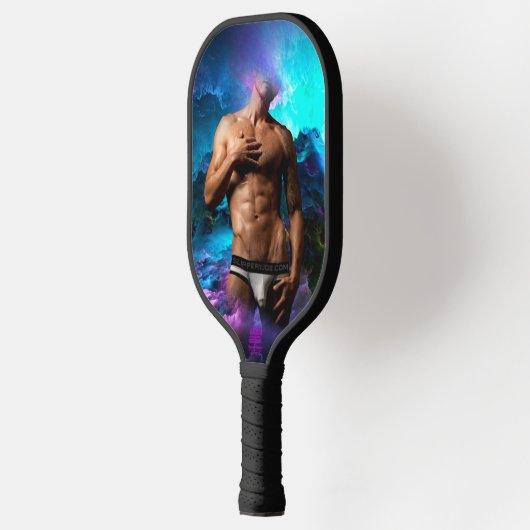 SlipperyJoe's Man ondergoed piek paars blauw Pickleball Paddle (Links)