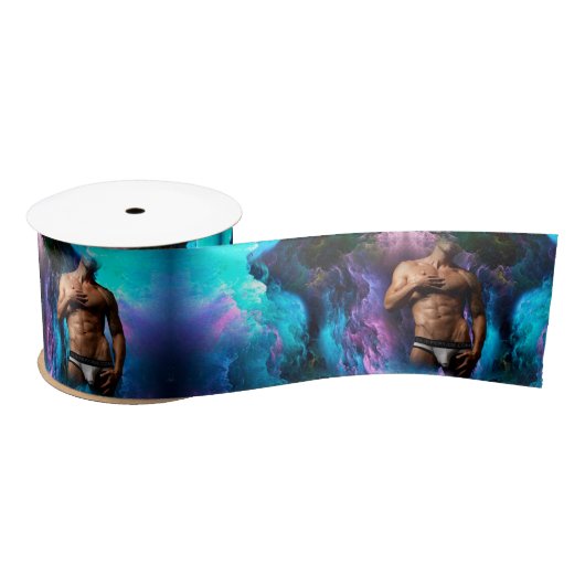 SlipperyJoe's Man ondergoed piek paars blauw Satijnen Lint (Spoel)