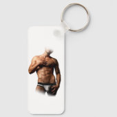 SlipperyJoe's Man ondergoed piek paars blauw Sleutelhanger (Achterkant)