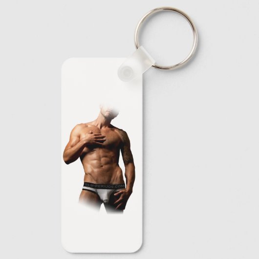 SlipperyJoe's Man ondergoed piek paars blauw Sleutelhanger (Achterkant)