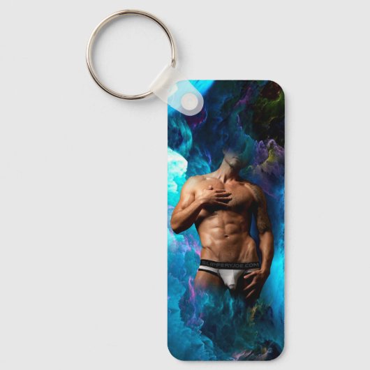 SlipperyJoe's Man ondergoed piek paars blauw Sleutelhanger (Voorkant)