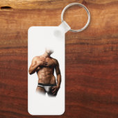 SlipperyJoe's Man ondergoed piek paars blauw Sleutelhanger (Achterkant)