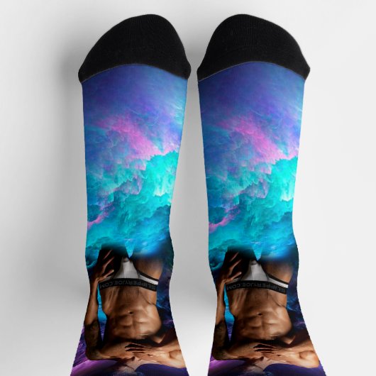 SlipperyJoe's Man ondergoed piek paars blauw Sokken (Top)