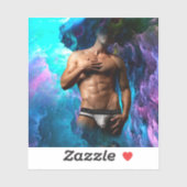 SlipperyJoe's Man ondergoed piek paars blauw Sticker (Vel)