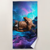 SlipperyJoe's Man ondergoed piek paars blauw Strandlaken (Voorkant)