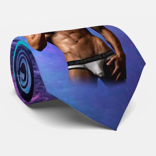 SlipperyJoe's Man ondergoed piek paars blauw Stropdas (Opgerold)