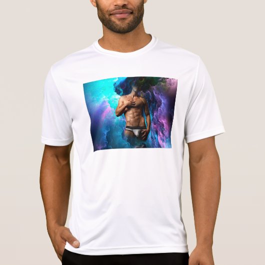 SlipperyJoe's Man ondergoed piek paars blauw T-shirt (Voorkant)