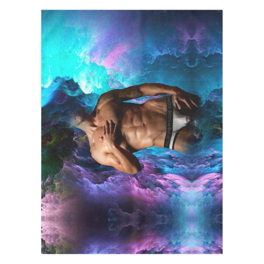 SlipperyJoe's Man ondergoed piek paars blauw Tafelkleed (Voorkant)