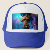 SlipperyJoe's Man ondergoed piek paars blauw Trucker Pet (Voorkant)