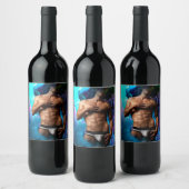 SlipperyJoe's Man ondergoed piek paars blauw Wijn Etiket (Flessen)