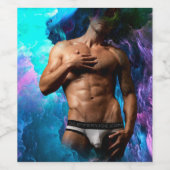 SlipperyJoe's Man ondergoed piek paars blauw Wijn Etiket (Enkel label)