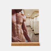 SlipperyJoe's Man sixpack shirtless sexy musculair Acryl Bord (Voorkant)