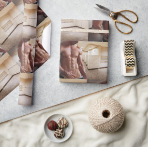 SlipperyJoe's Man sixpack shirtless sexy musculair Cadeaupapier