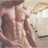 SlipperyJoe's Man sixpack shirtless sexy musculair Sticker (Voorkant)