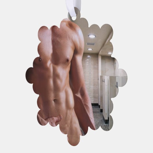 SlipperyJoe's Man sixpack shirtless sexy six pack Ornament Kaart (Links)