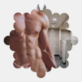 SlipperyJoe's Man sixpack shirtless sexy six pack Ornament Kaart (Achterkant)