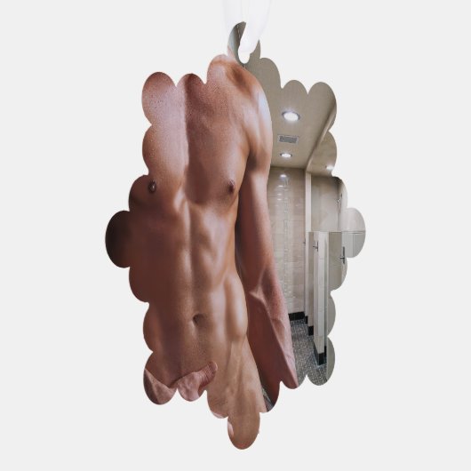 SlipperyJoe's Man sixpack shirtless sexy six pack Ornament Kaart (Rechts)