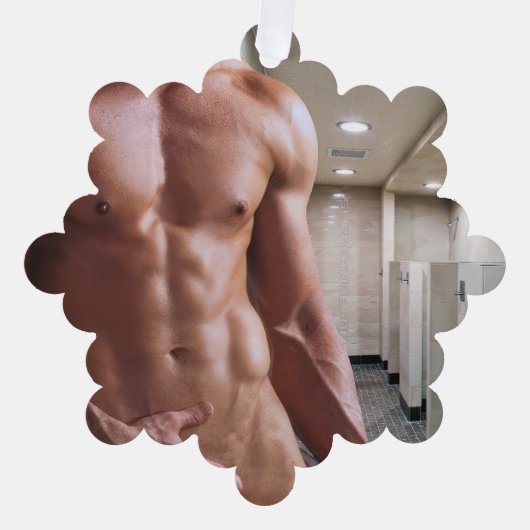 SlipperyJoe's Man sixpack shirtless sexy six pack Ornament Kaart (Voorkant)