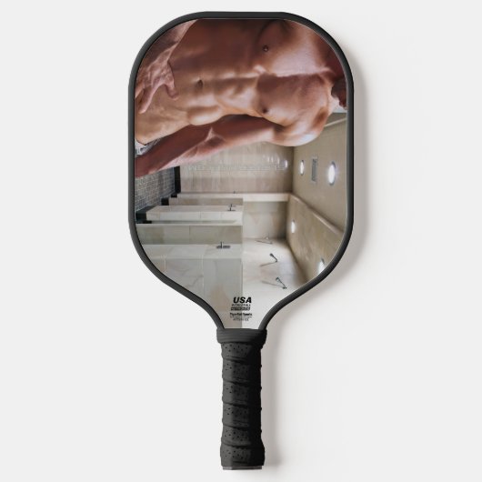SlipperyJoe's Man sixpack shirtless sexy six pack Pickleball Paddle (Voorkant)