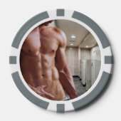 SlipperyJoe's Man sixpack shirtless sexy six pack Poker Chips (Voorkant)