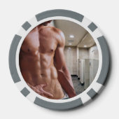 SlipperyJoe's Man sixpack shirtless sexy six pack Poker Chips (Achterkant)