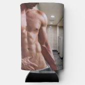 SlipperyJoe's Man sixpack shirtless sexy six pack Seltzer Blikjeskoeler (Achterkant)