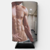 SlipperyJoe's Man sixpack shirtless sexy six pack Seltzer Blikjeskoeler (Voorkant)