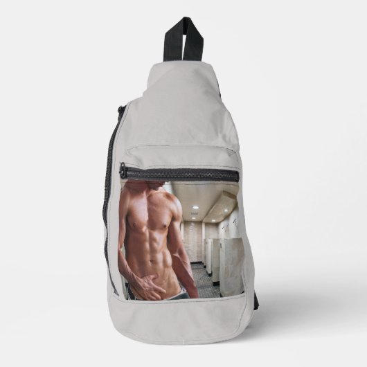 SlipperyJoe's Man sixpack shirtless sexy six pack Sling Bag (Voorkant)