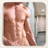 SlipperyJoe's Man sms'je, sexy muskietenkleedkamer Kartonnen Onderzetters (Voorkant)