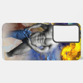 SlipperyJoe's Man steamy shirtloze borstrokken Samsung Galaxy Hoesje (Linkerkant)