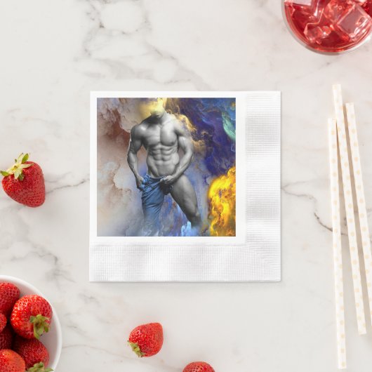 SlipperyJoe's Man steamy shirtloze borstrokken Servet (Insitu)