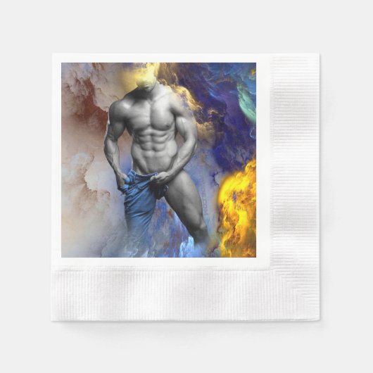 SlipperyJoe's Man steamy shirtloze borstrokken Servet (Voorkant)