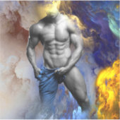 SlipperyJoe's Man steamy shirtloze borstrokken Sticker (Voorkant)