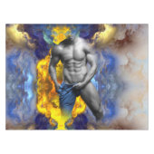 SlipperyJoe's Man steamy shirtloze borstrokken Tafelkleed (Voorkant (Horizontaal))