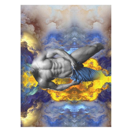 SlipperyJoe's Man steamy shirtloze borstrokken Tafelkleed (Voorkant)