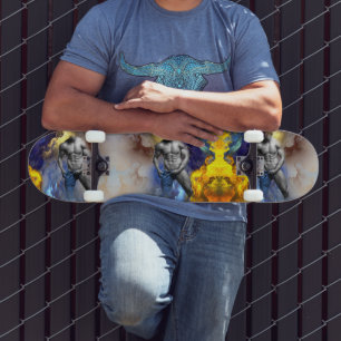 SlipperyJoe's Man stomende shirtloze abs sixpack a Persoonlijk Skateboard