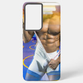 SlipperyJoe's Man, zes-pak worstelgymzaal b Samsung Galaxy Hoesje (Achterkant)