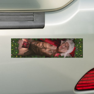 SlipperyJoe's mannelijke borst zes-pack buik bloot Bumpersticker