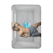 SlipperyJoe's Mannen handdoek gebroken witte bakst Badmat (Voorkant Verticaal)